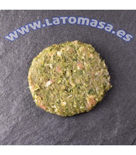 HAMBURGUESA CON ESPINACAS , POLLO Y PIÑONES  4 unidades