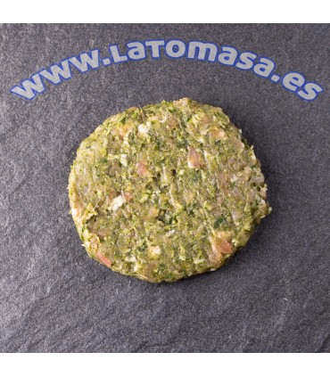 HAMBURGUESA CON ESPINACAS , POLLO Y PIÑONES  4 unidades